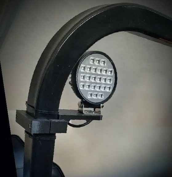 2" x 2" Compact Tractor ROPS LED Light Bracket Arm