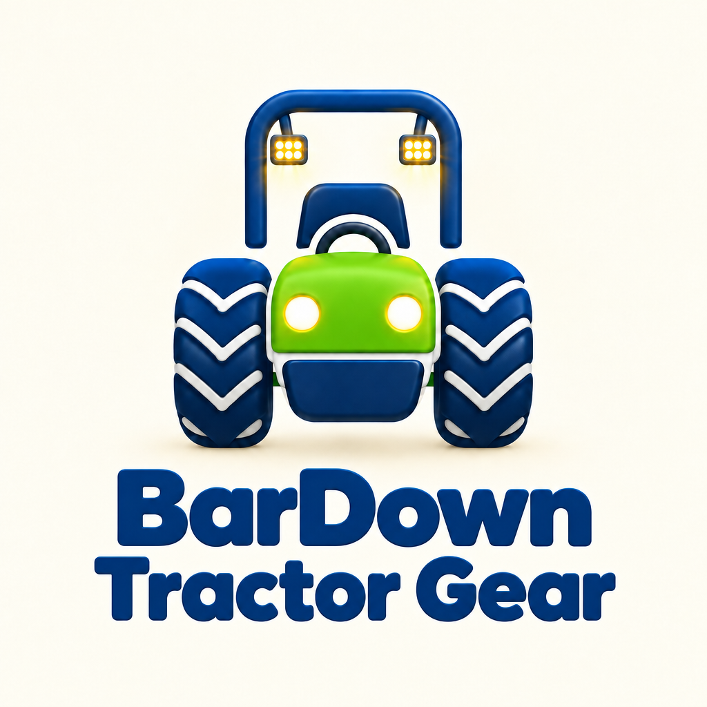 BarDown Tractor Gear logo with tractor and ROPS lights